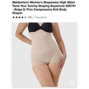 Maidenform Women's Shapewear High Waist Tame Your Tummy Shaping Boyshorts SE0701